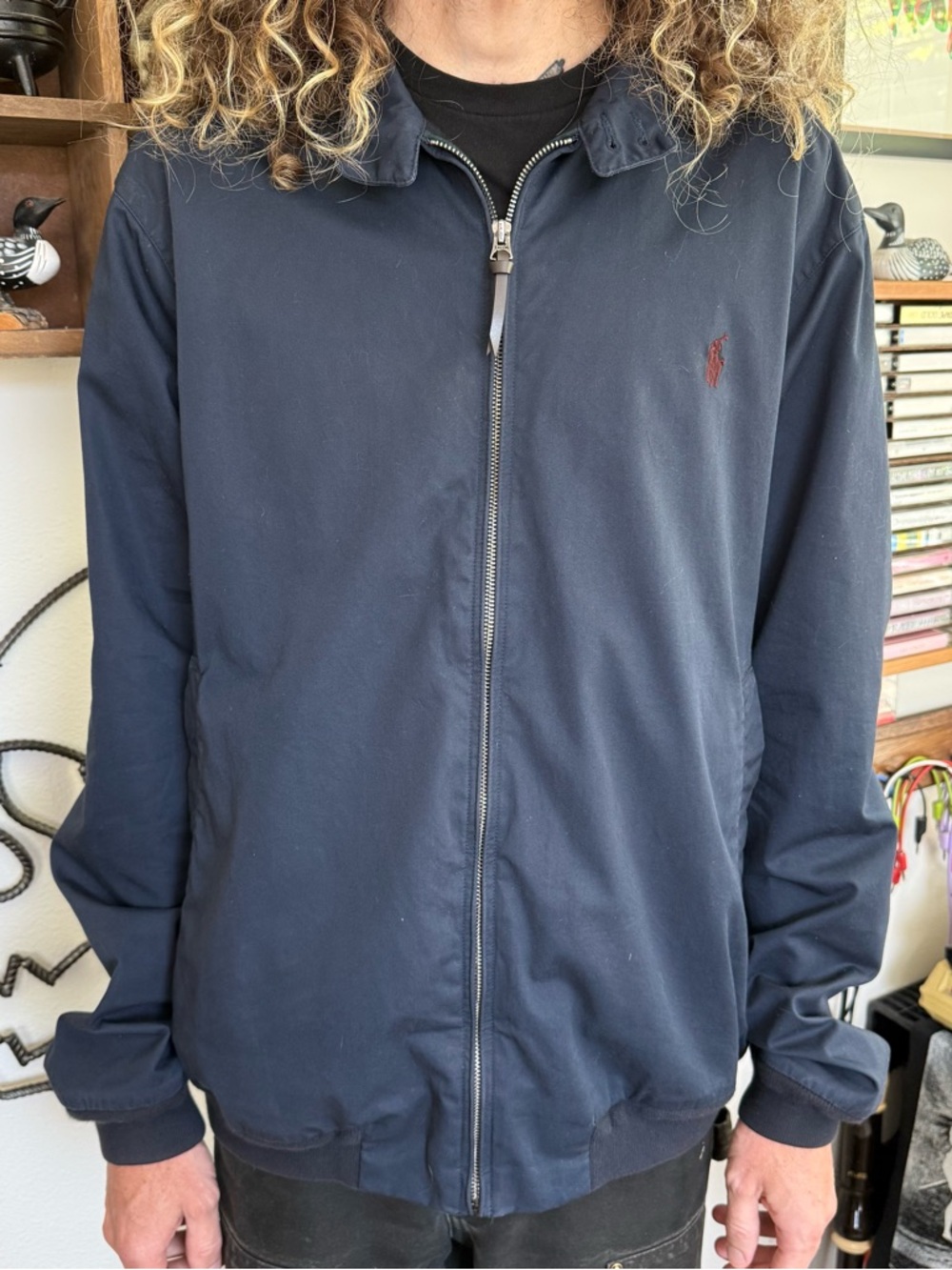 Polo Ralph Lauren Navy Blue Harrington Jacket ~ Size Large